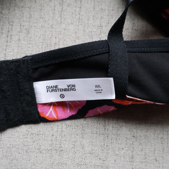 Diane Von Furstenberg DVF for Target Mixed Print Bralette Womens XXL Pink ORANGE - Picture 4 of 4